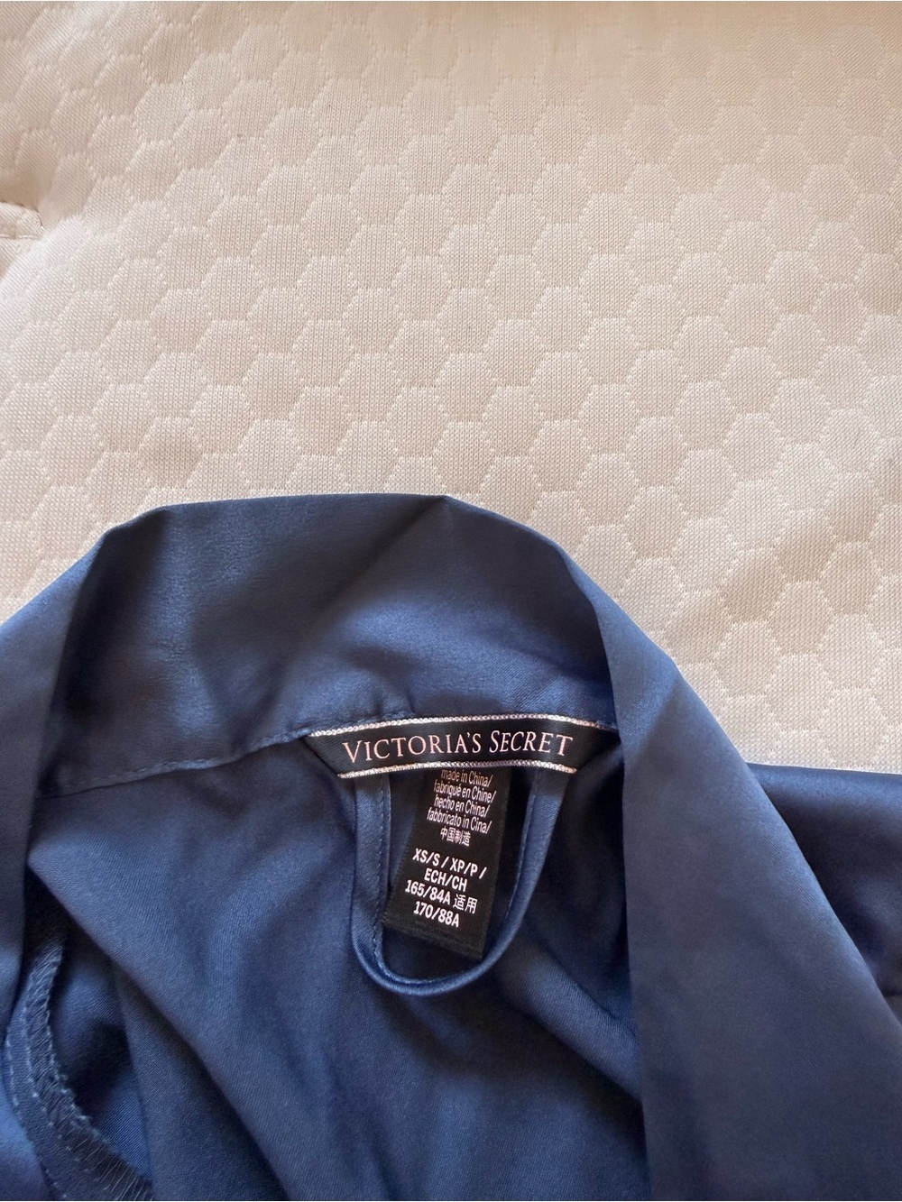 Victoria's Secret Blue Satin Drape Tie-Front Jacket - Picture 3 of 3